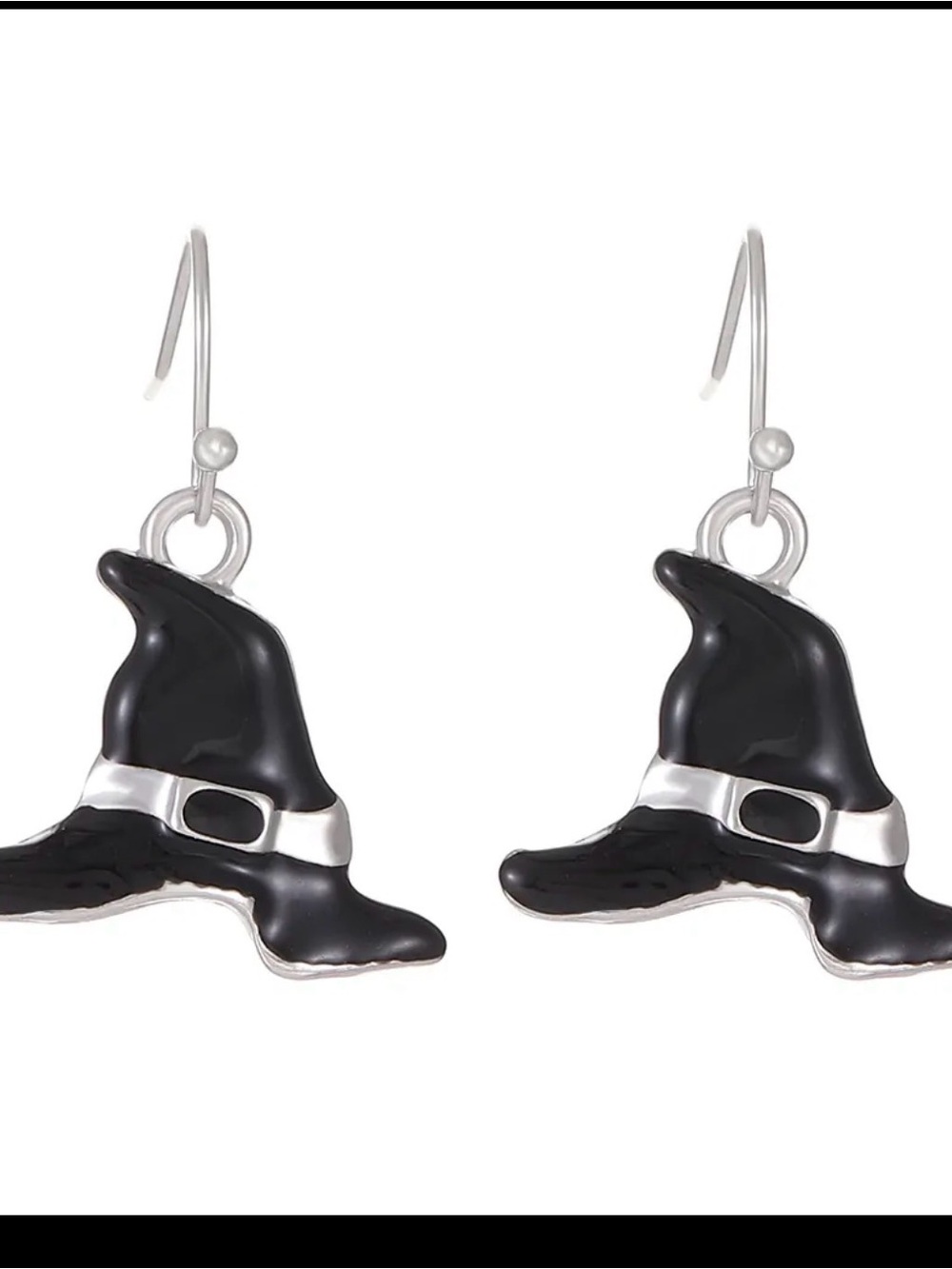 Black Witch Hat Halloween Dangle Earrings